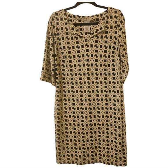 LAUNDRY BY DESIGN Printed 3/4 Sleeve A-Line Dress - Size 8 - Picture 1 of 8